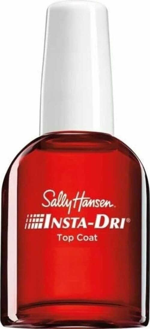 Sally Hansen Insta-Dri®, Clear Top Coat, Quick Dry, Long Lasting, Streak-Free Shine, Clear Nail Polish Insta Dri Top Coat 0.45 Fl Oz (Pack of 1)
