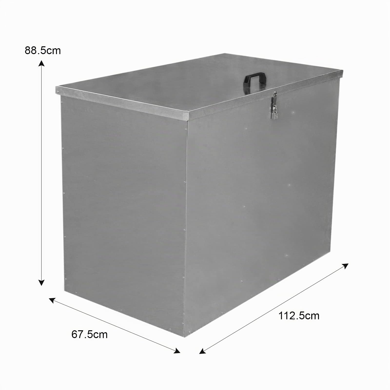 Contenedor de 3 Compartimentos de Metal Galvanizado 64L | Impermeable | Candado GRATIS | A Prueba de Roedores | Cubo Alimentación Ganado | Almacenamiento de Alimento para animales