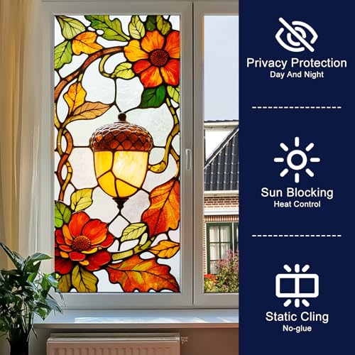 Película decorativa para ventana estilo vitral 17.7x39.3 pulgadas miniatura 2