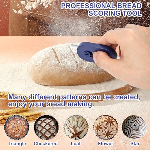 Upgraded Bread Lame Dough Scoring Tool, Magnetic Sourdough Scoring Tool with 5Pcs Blades, for Professional Sourdough Baking&Bread Making Tools, Premium Push-pull Handle Lame Bread Tool Easy to Clean - Thumbnail 7