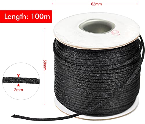 100M Nylon Cordino per Collane Nero, Fili per