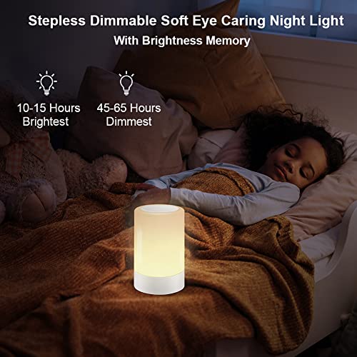G Keni Nursery Night Light for Babies, LED Bedside Touch Sensor Lamp