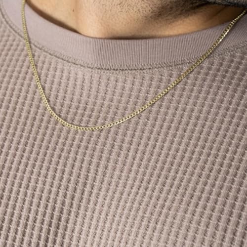Jewelry America Solid 14K Yellow Gold 2.5mm Concave Cuban Link Curb Chain Necklace3