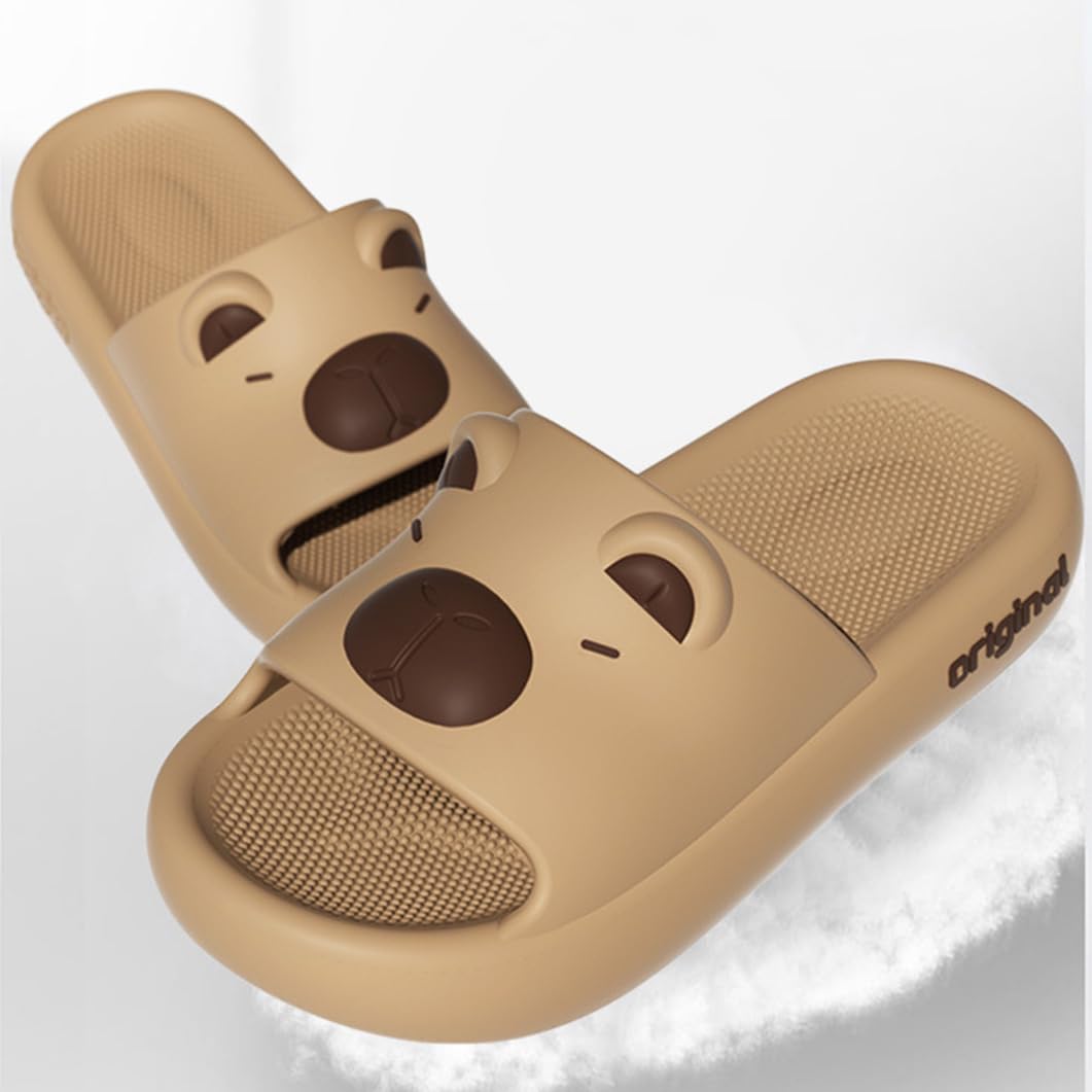 Pantofole con Animali Capibara E Cartoni Animati Sandali Antiscivolo Scarpe per Casa Calzature da Esterno E da Interno per Spiaggia, Viaggio, Doccia, Infradito(40/41 EU, Khaki)