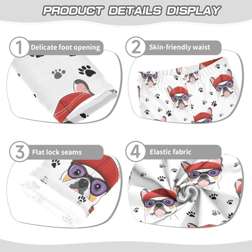 Funny Dog Footprint Girls Leggings Ultra Soft Compression Yoga Gym Pants for Kids 4-10T3