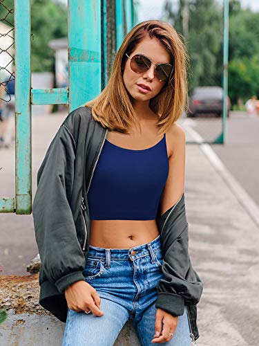 Image of SATINIOR 6 Pack Women Crop Tops Cropped Tank Top Bundle Sleeveless Spaghetti Strap for Sports Yoga