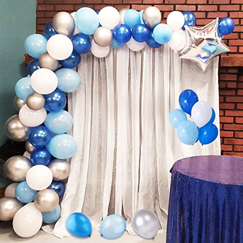 Dsaren 110 PCS Kit de Guirlande Ballon Points de Colle Kit Ballon Bleu pour Anniversaire Mariage Fond fête Décoration Fournitures