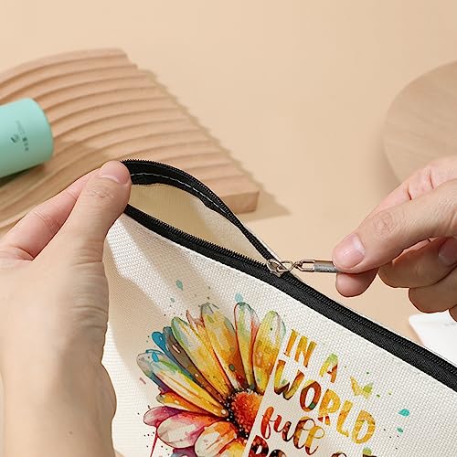 DJHUNG Watercolor Daisy Cosmetic Bag - Makeup Bag Pouch with Inspirational Daisy Decor - Perfect Gifts for Women: Best Girlfriend, Wife, BFF, Sister, Bestie, Bride, Daughter, Mom - Anniversary4