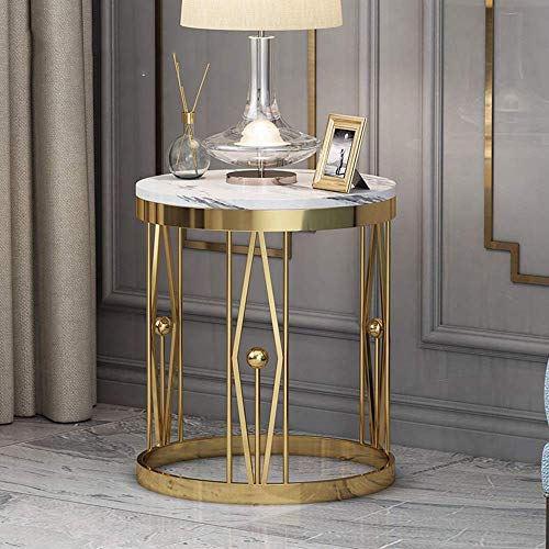 Table basse décontractée stable et facile à nettoyer en marbre blanc pour petits espaces - 5