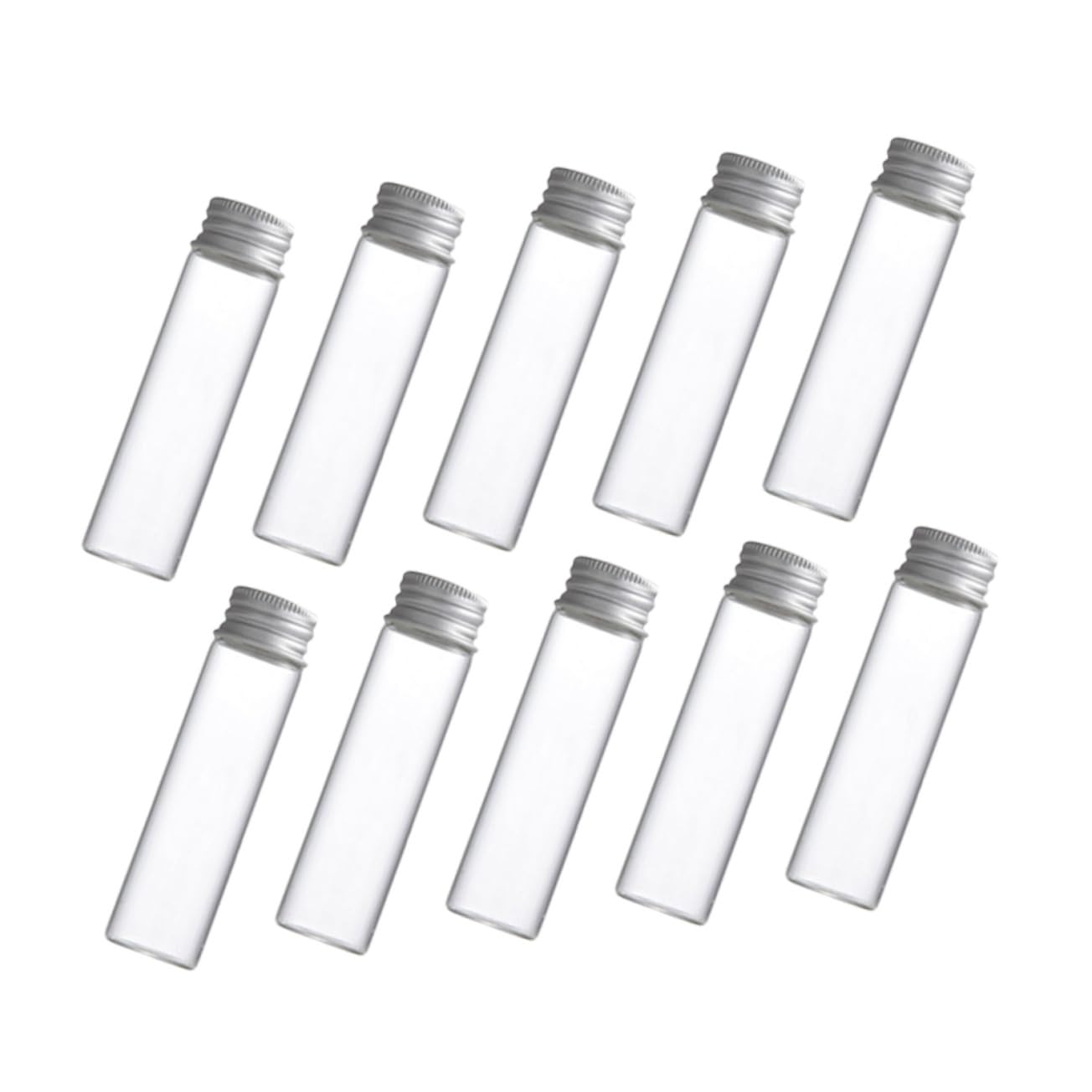 30piezas Tubos de Ensayo de Vidrio Transparente con Tapas de Rosca Pequeños para Análisis de Muestras de Aceites Esenciales para Uso Doméstico Laboratorio