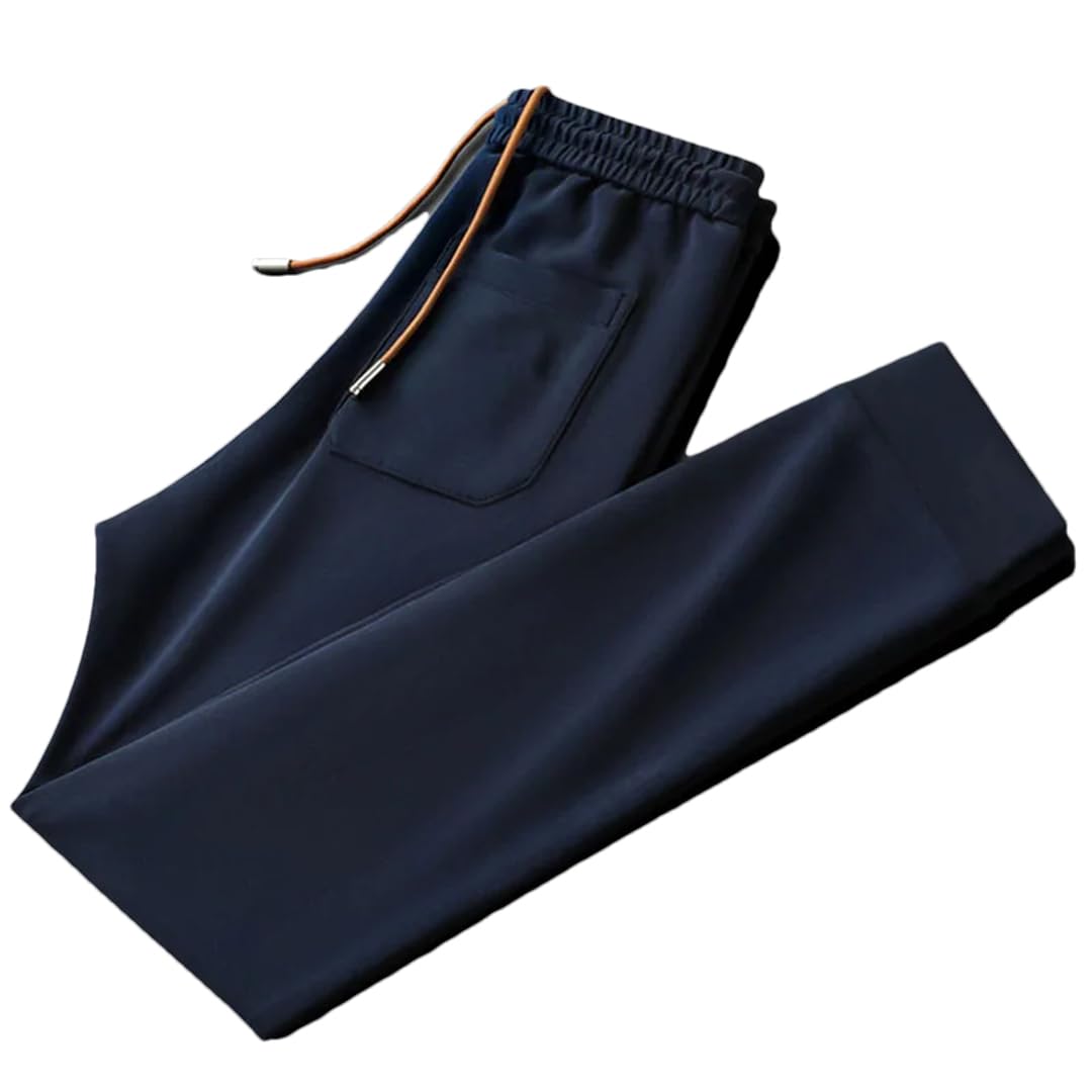 MenS Khaki Modal Casual Sport Pants Thin Zipper Pocket Hooded Sweatpants with Elastic Waist Trousers