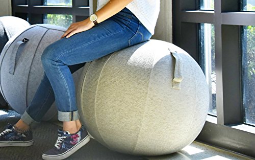 Vivora Luno - Sitting Ball Chair for Office, Dorm, and Home, Lightweight Self-Standing Ergonomic Posture Activating Exercise Ball Solution with Handle & Cover, Classroom & Yoga
