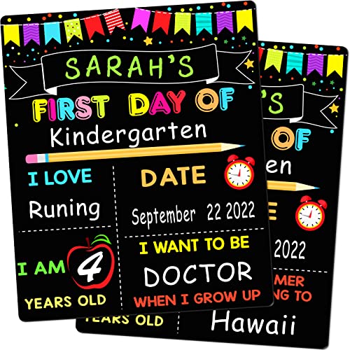 First Day of School Signs, 10 x 12 Inch Double Sided Back to School Board for...