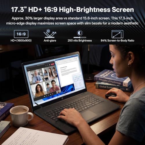 Image of HP 17.3 inch Business Copilot AI Laptop, Intel Ultra 5 255U,16GB DDR5 1TB SSD | 17.3 inch Large Display for More Workspace&AI Task, Numeric Keypad, Battery Fast charge, Wi-Fi 6, Windows 11 Home, w / PCO Cooler