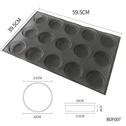 Bluedrop Silicone Hamburger Bread Forms Round Shape Bread Tray Silicone Perforated Silicone Bakery Molds Crusty Bread Bakeware #TOP1