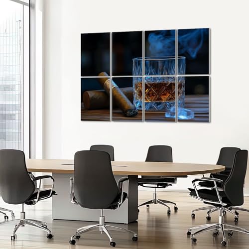8 Pack Paneles Acústicos Decorativos Absorbentes de Sonido con Diseño de Whisky y Hielo 48"x32" miniatura 7