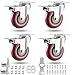 Heavy Duty Casters Rotary Bearing Casters with Brake, 4 inch Swivel Casters for Furniture and Workbench, Set of 4