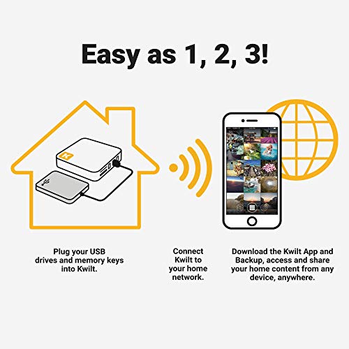 KwiltGo Personal Cloud Storage Device - Access Your Home Drives from Anywhere! Hard Drive, Smartphone, DSLR Camera, GoPro, Drone, Ixpand. Video & Photo Wireless Backup. 16GB - 16 TB – No Monthly FEES