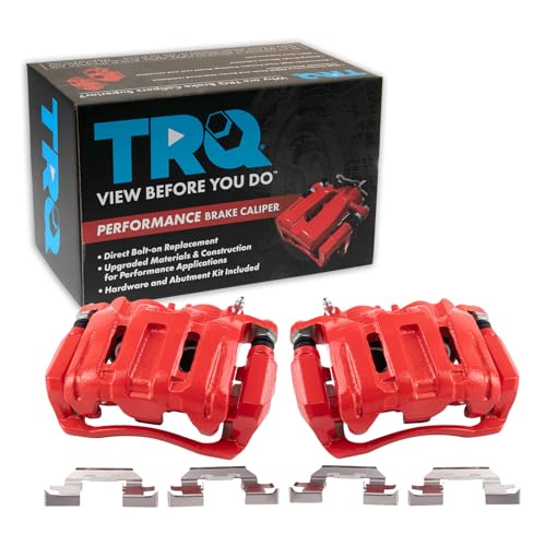 Image of TRQ Performance Front Driver and Passenger Side Brake Caliper Set Caliper Brackets Compatible with 07-12 Acura RDX 07-11 Honda CR-V 12-16 CR-V All Wheel Drive 05-10 Odyssey 10-11 Accord Crosstour