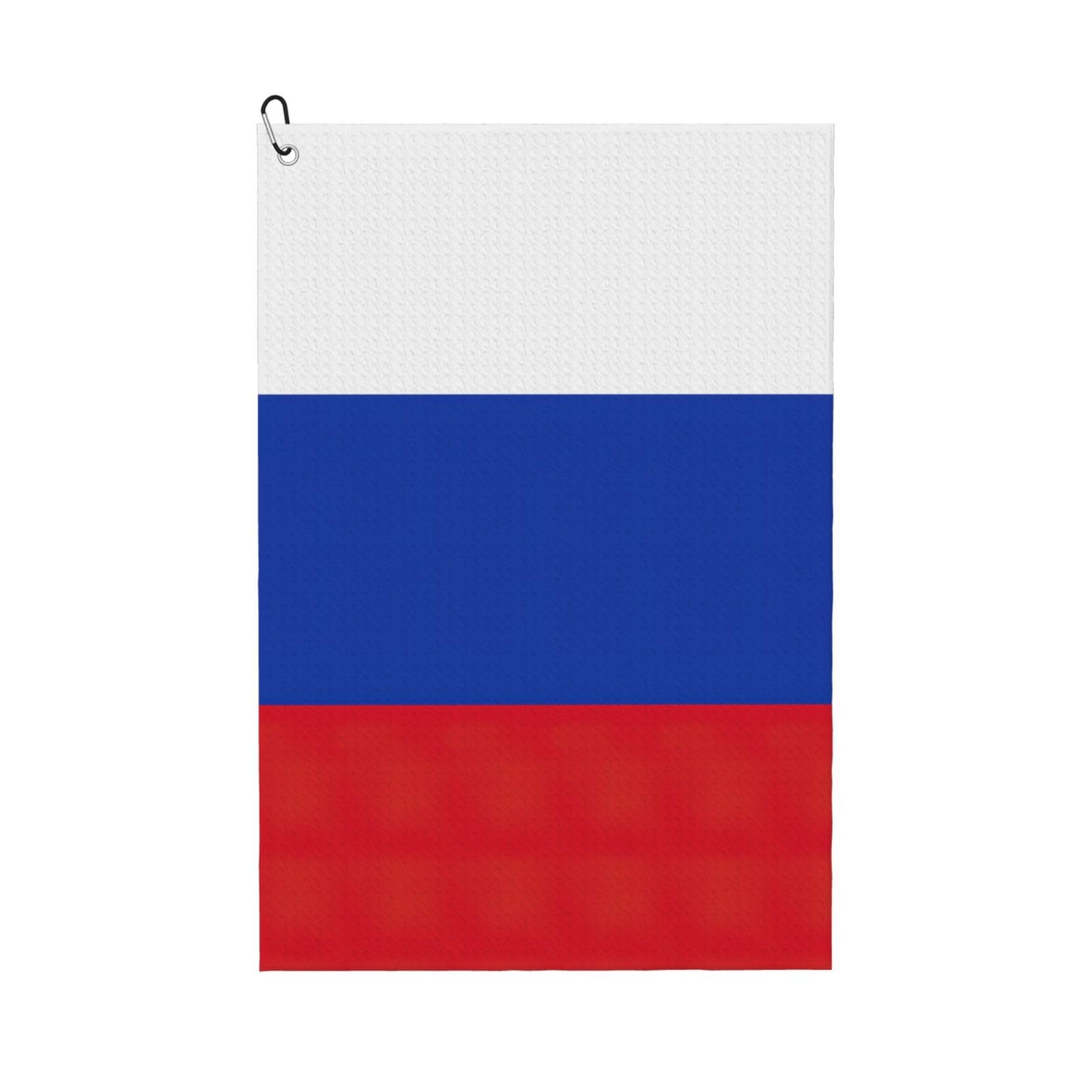 Anceky Russian Flag Print Golf Towel 24"X16" Microfiber Golf Cleaning Towel with Carabiner Clip for Golf Bags