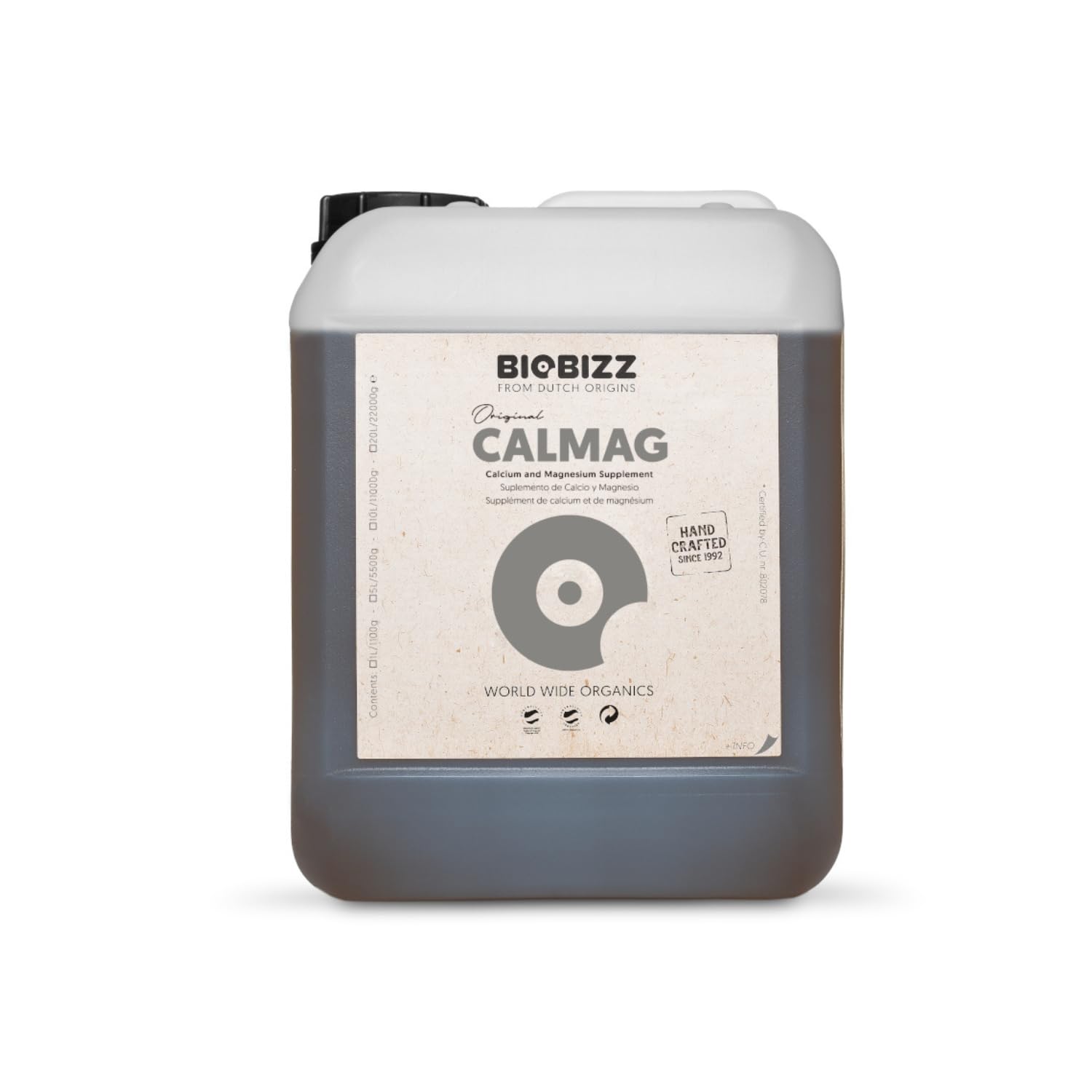 GROWMANIA Fertilizante Calmag BioBizz 5 L | Abono Enriquecedor de Calcio y Magnesio | Sustrato para Cultivos y Plantas