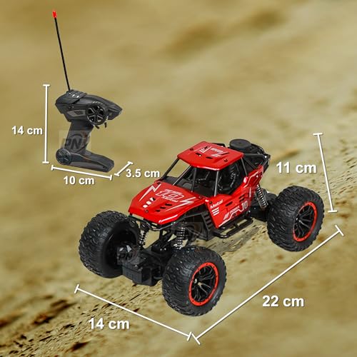 Image of Power Metal RC Monster Truck with Water Spray Smoke Effect - 2.4GHz Remote Control Off-Road Big Wheel Toy | Rechargeable 4x4 Stunt Car with Turbo Mist for Kids 6+ Years(Smoke Crawler - Red)