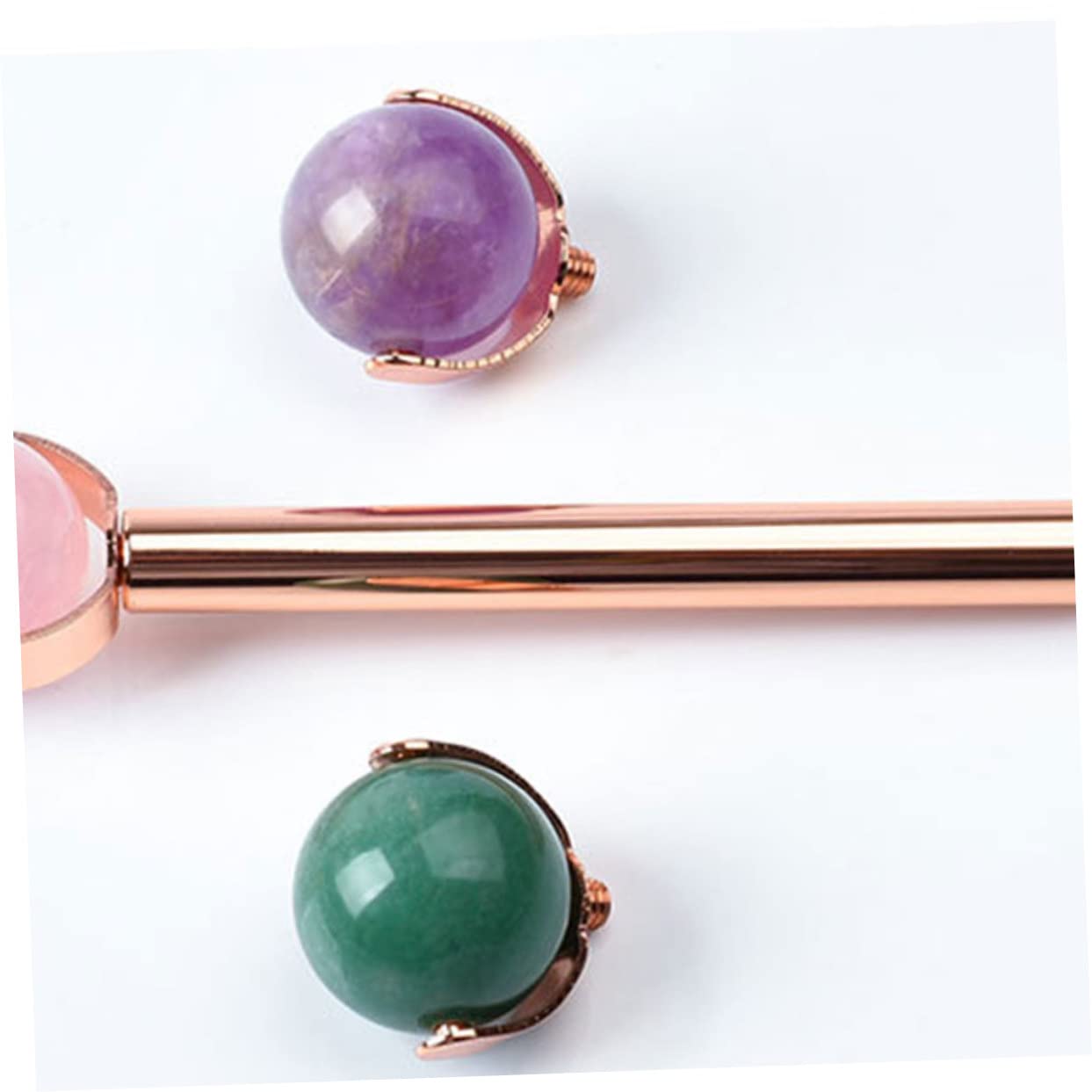 FOMIYES Lot De 3 Rouleaux De Jade Pour Soins De La Peau Pour Les Poches Et Les Rouleau Léger Pour Le Visage Pour Un Usage Quotidien