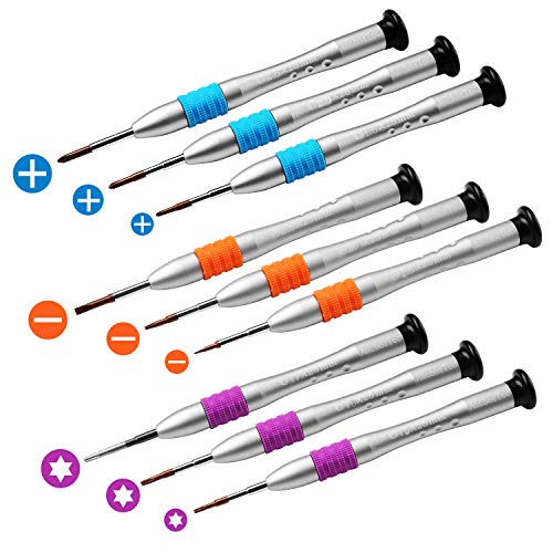 Precision Screwdriver Set of 9, Phillips Flat head Torx Star | Screws Driver