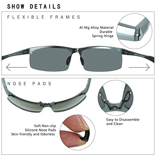 DUCO Mens Sports Polarized Sunglasses Bundle Polarized Driving Sunglasses for Men3