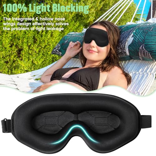 Image of Blendura Anti Light Sleep Mask, Adjustable Elastic, Black, 1 Pack