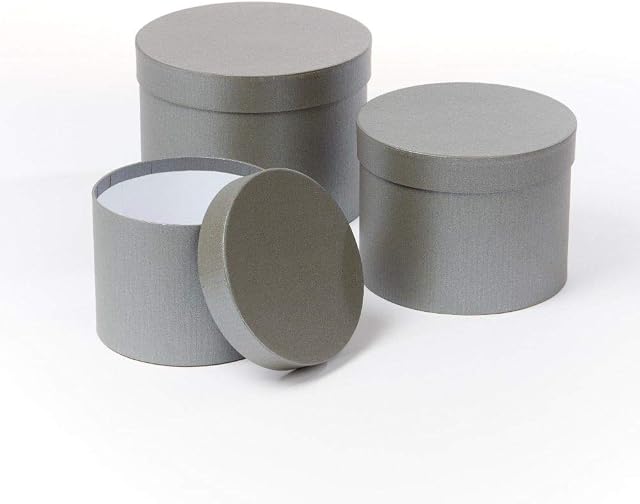 OASIS Symphony Lined Florist Hat Boxes - Set of 3 - Matte Grey