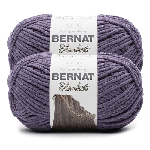 Image of Bernat Blanket BB Aubergine Yarn - 2 Pack of 300g /10.5 oz - 100% Polyester - #6 Super Bulky - 220 Yards - Knitting /Crochet