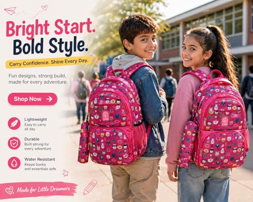 Image of Chris & Kate Premium 32 L Multi-Print School Bag for Boys Girls and Kids Spacious Interiors Casual Backpack Perfect for School, College, Everyday Use Includes Free Stationery Pouch and Rain Dust Cover