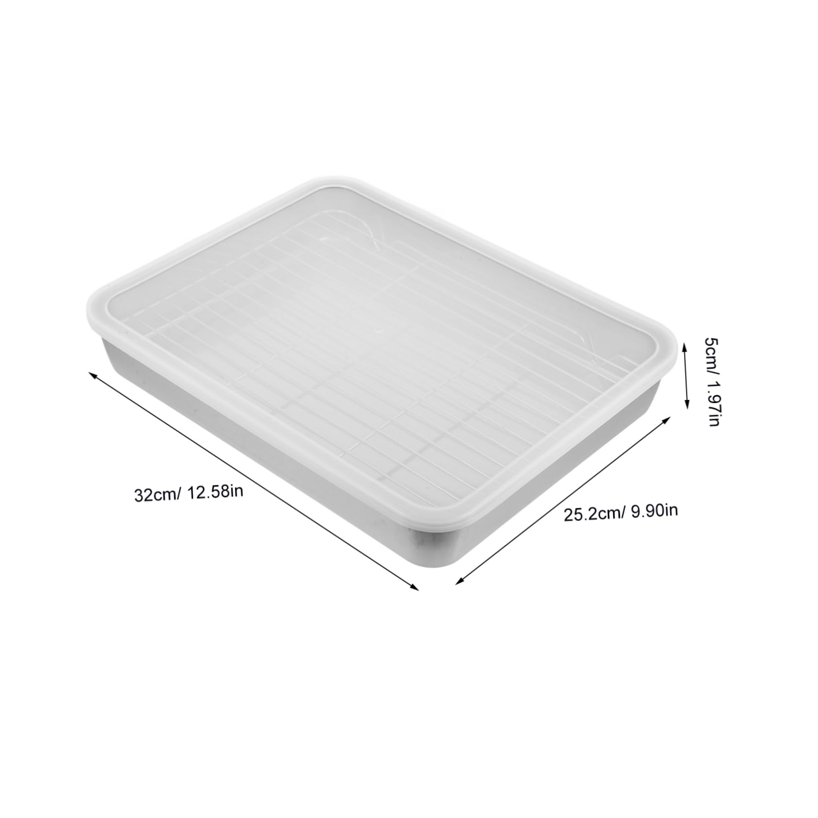 OUNONA Kitchen Food Tray Stainless Steel Roasting Pan Baking Sheet Rack Outdoor Camping Bbq Pan Easy to Clean