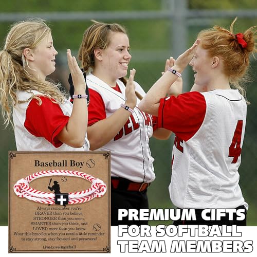 20 Sets Sports Bracelets, Adjustable Baseball Softball Soccer Basketball Bracelets Wristbands, Jesus Cross Rope Bracelet Sport Theme Party Favors Christian Religious Gift for Teen Adults3