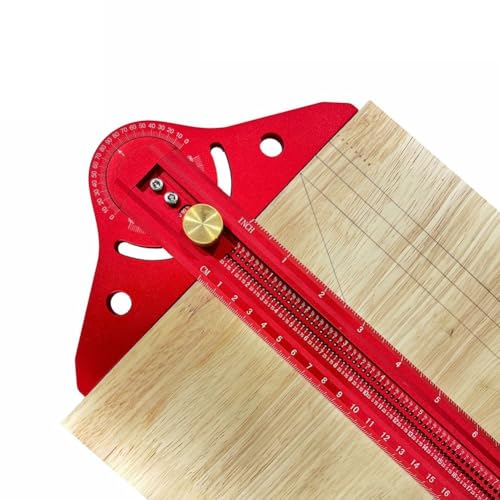 T Type Woodworking Scriber Ruler,Aluminum Adjustable Criber Drawing Ruler, For Carpenter Woodworking Layout Measuring Tool