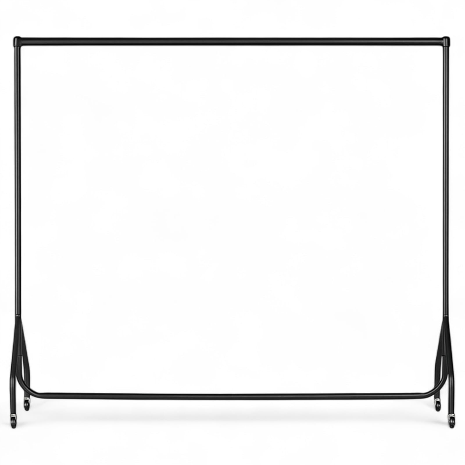Shoplines Supplies Black 6Ft Wide X 5Ft High + 24 Inch Height Ext. Pair Heavy-Duty Clothes Rail Industrial Grade Steel Garment Rack With Wheels Easy Assembly, Portable Storage Or Display Stand