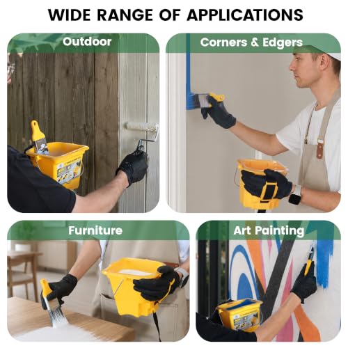 Image of Voomey 20 Pack Handheld Paint Bucket and 4 Inch Roller Kit