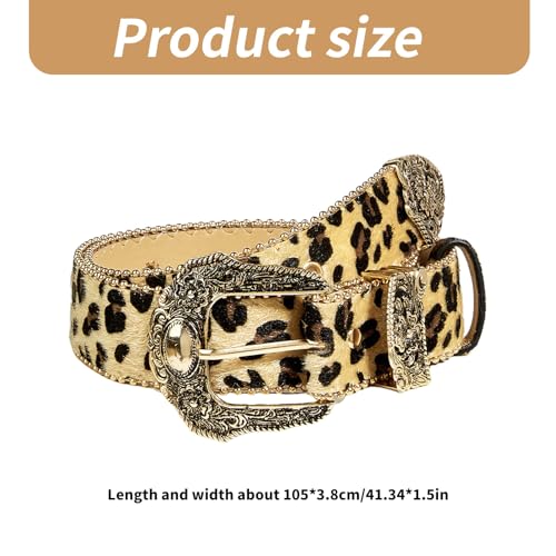 Novelty Waist Belt Leopards Print Chain Floral Buckle Carved Floral Buckle Waist Chain Belt4