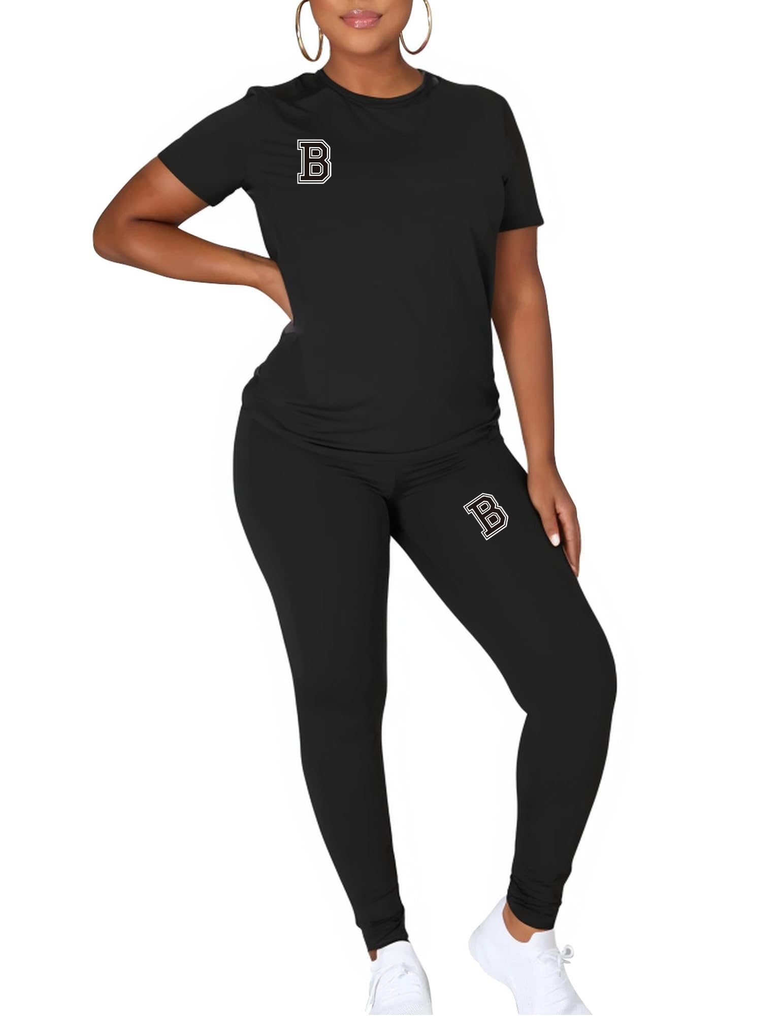 TOPONSKY Women Two Piece Workout Outfits Sports Long-Pants & Short-Top Sets