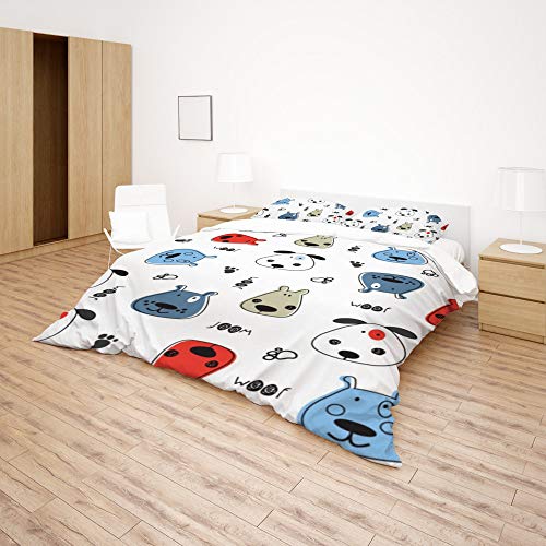 Parure de lit en polyester durable taille Super King avec motif chiot - 5