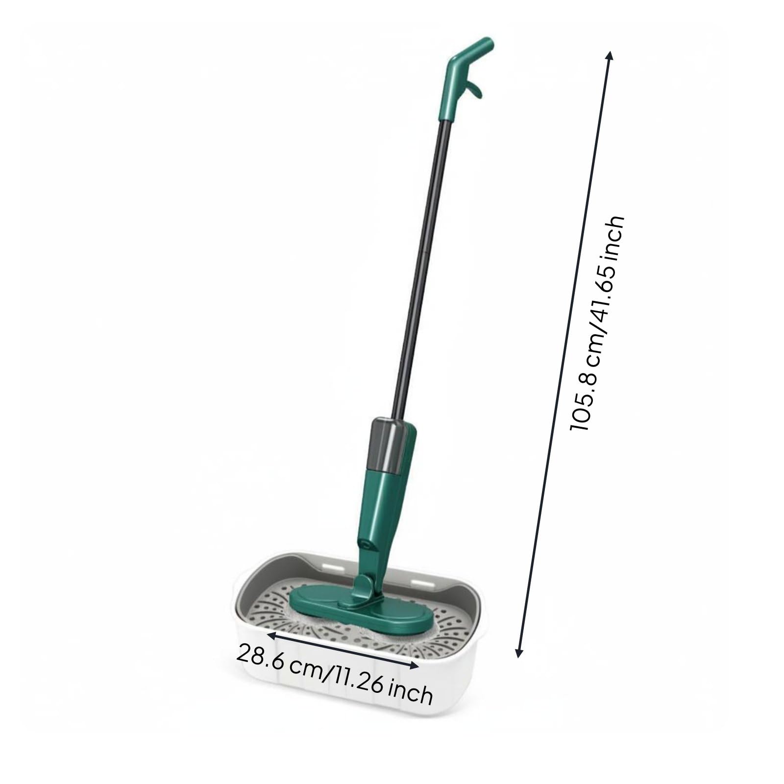 predolo Electric Floor Mop Scopa Elettrica Lavapavimenti con Serbatoio Spruzzo Testa Rotante Ricarica USB per Passate Rapide Quotidiane Riduzione Fatica E, Verde