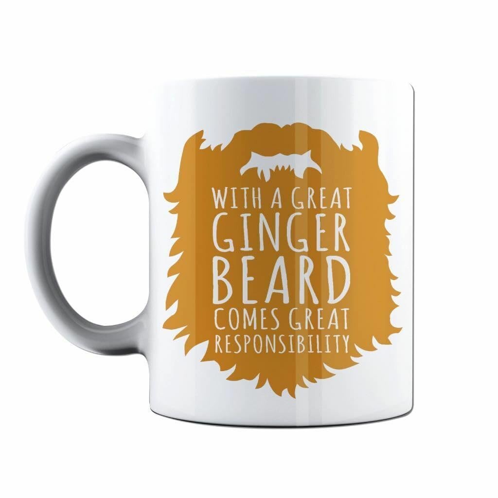 uniqx with A Great Ginger Beard Come Great Responsibility Funny Coffee Tea Cup Mug Printed Coffee and Tea Ceramic Mug- 320 ML Ceramic Coffee Mug 6036