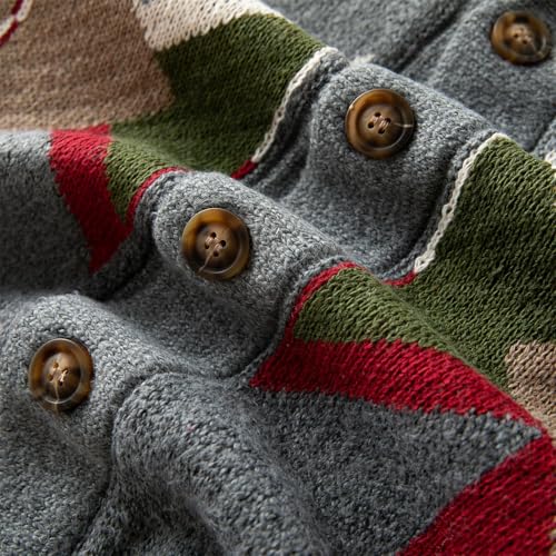 Dgoopd Cardigan Sweaters for Men Color Block Cable Knit Sweater Button Down Open Front Cardigan Casual Outwear with Pockets4