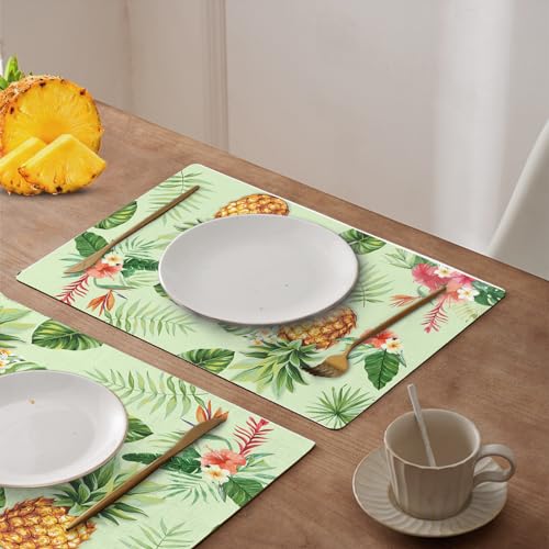Charoup DISPOSABLE PAPER PLACEMATS 50 Pcs Paper Disposable Placemats Fruit Patterned Placemats Disposable Pineapple Colorful Table Mats 16X11 Inch thumb #4