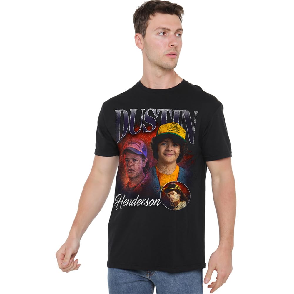 Stranger Things Dustin Homage Unisex T Shirt, Black, XXXXX-Large