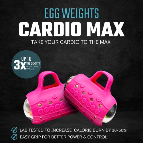 Image of Egg Weights Cardio Max 3.0 lbs. Stainless Steel Hand Weights Dumbbell Set with Anti-Slip Silicone Finger Loop for Workout, Fitness, Training for Men and Women - 2 Eggs, 1.5 lbs each + Free E-Book Workout Guide