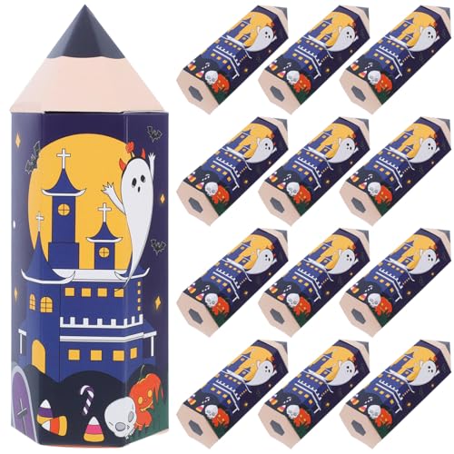 minkissy 10pcs Halloween Candy Boxes Pencil Shaped Halloween Candy Boxes Halloween Party Candy Boxes Treat Bags for Christmas Halloween Party Supplie (dark Blue)