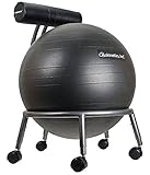 Isokinetics Inc. Brand Adjustable Fitness Ball Chair - Silver Flake on Black Metal Frame Finish - Exclusive: 60mm (2.5