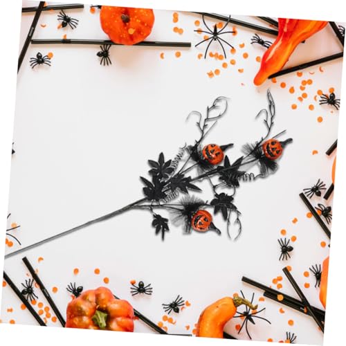 Ramas artificiales de arce negro con calabazas estacionales para arreglos góticos de Halloween 7